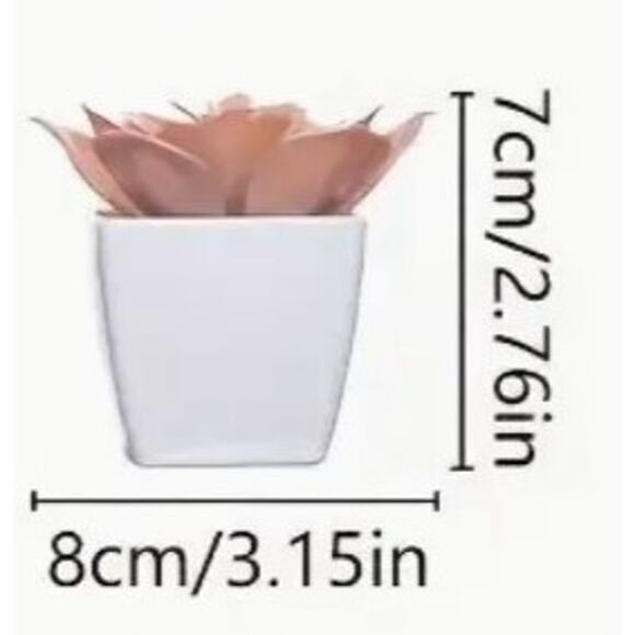 Mini Fake Faux Artificial Pink Succulent Potted Plant in Plastic White Pot - GUC - Picture 10 of 10
